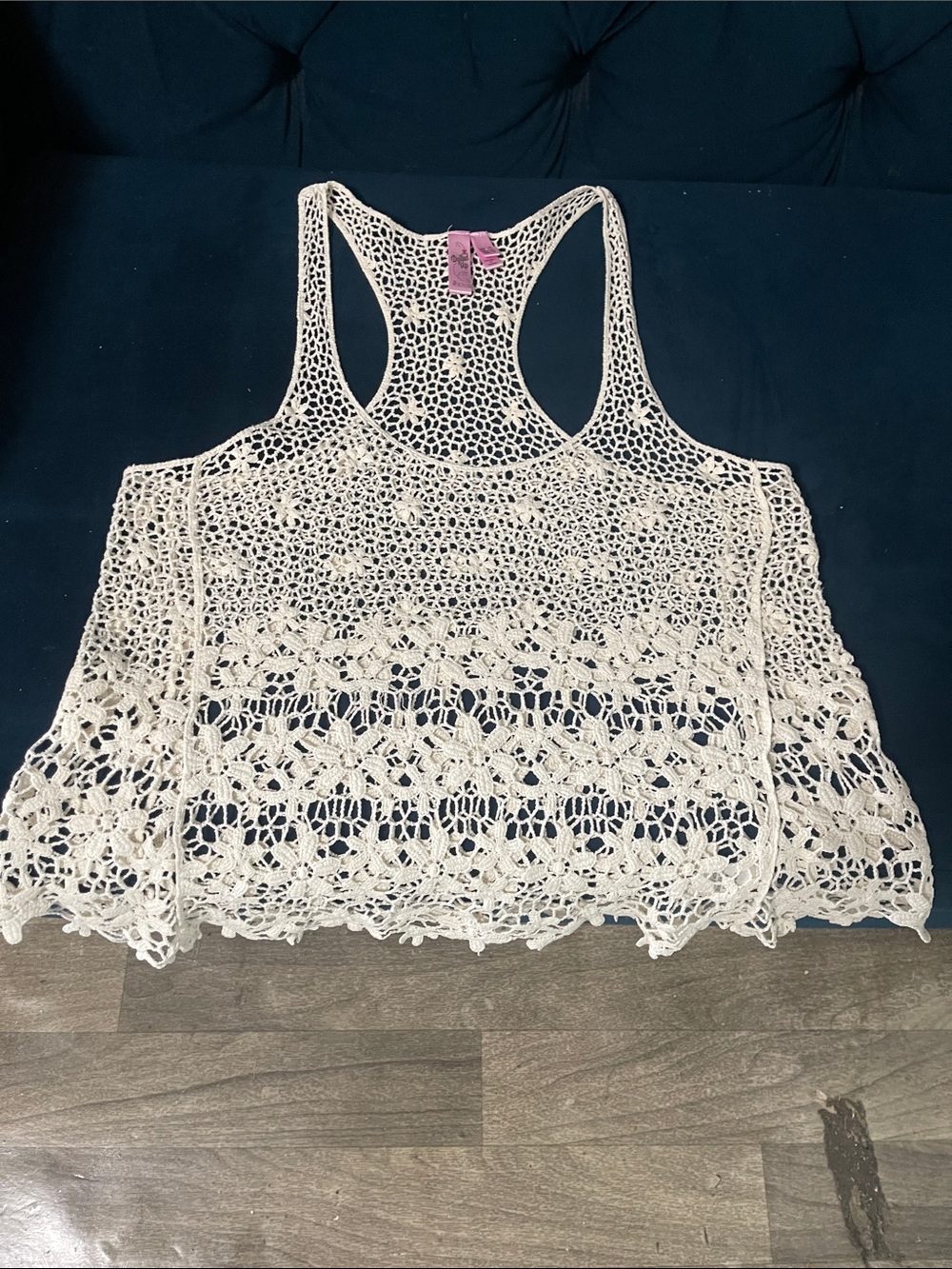 Dolled Up Cream Crochet Racerback Camisole